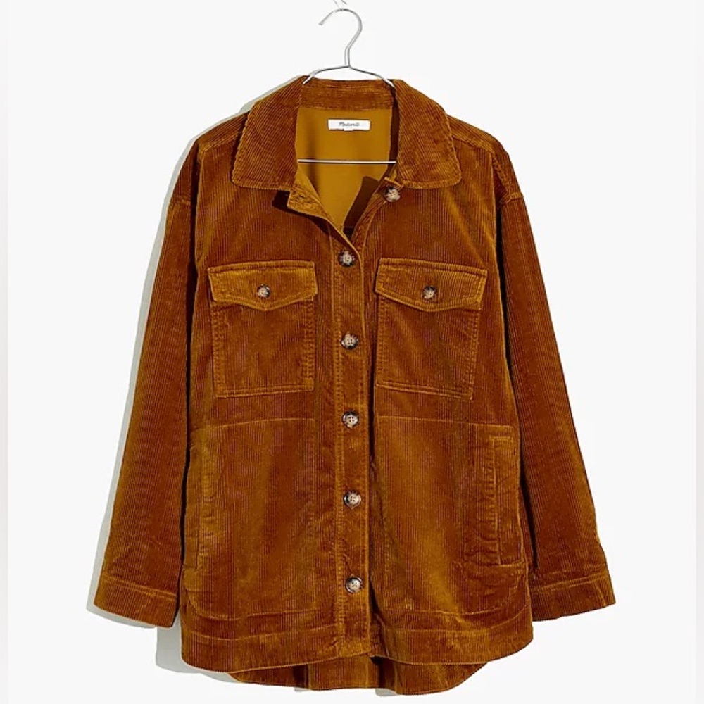 Madewell Yorkway Corduroy Shirt Jacket Warm Amber